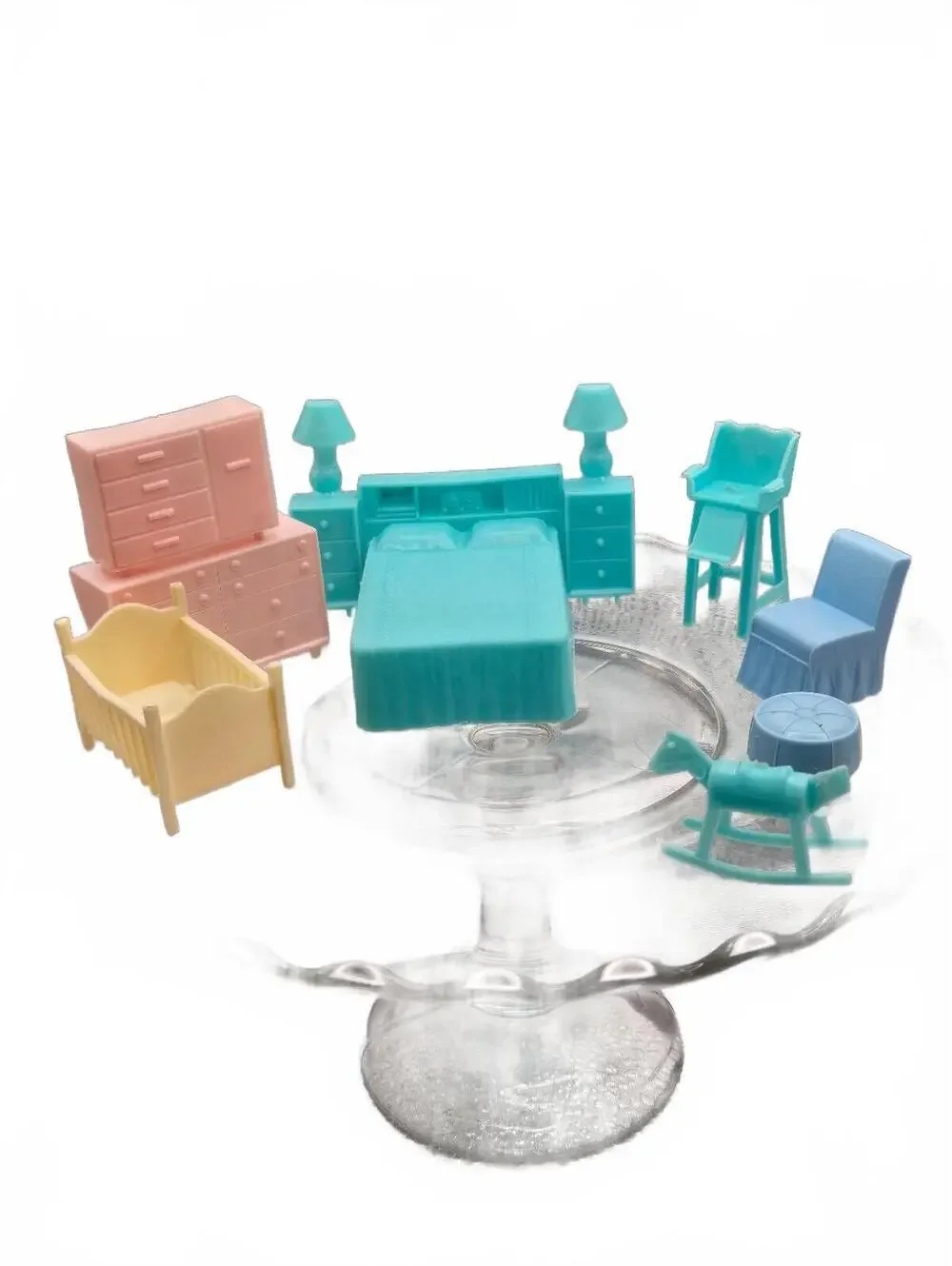Vtg 1950's dollhouse furniture lot of 41 Pieces Marx Superior Plastic T. Cohn